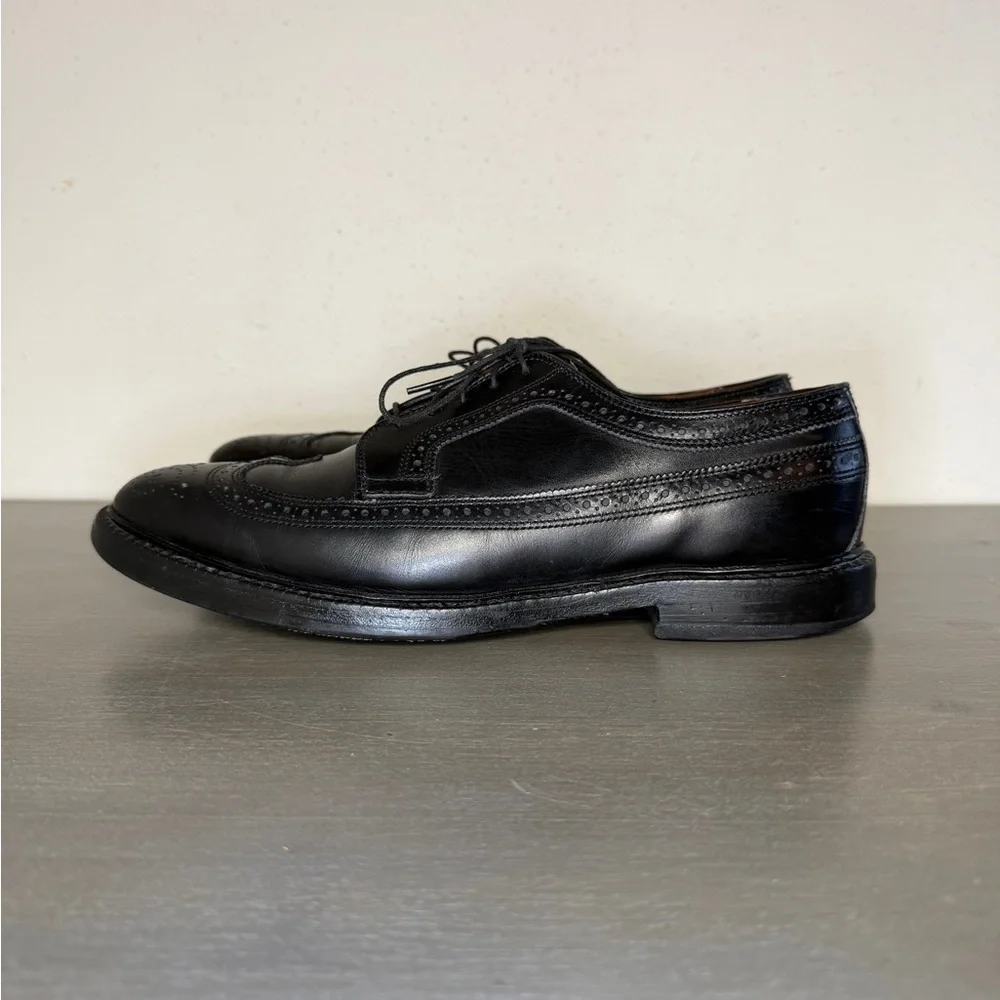 Allen Edmonds MacNeil Black Leather Wingtip Men's Dress Shoes Size 9.5 D Oxford